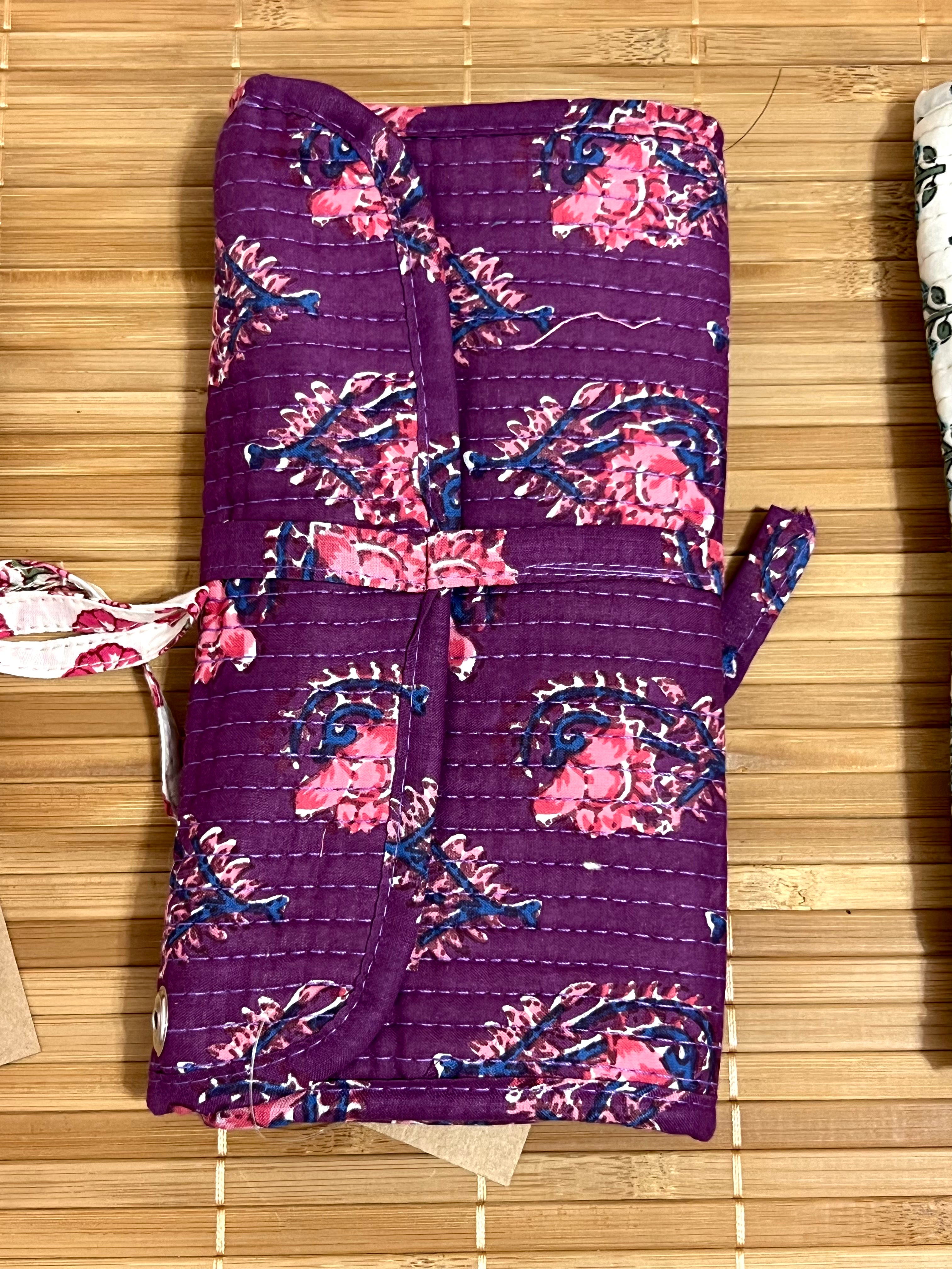 Joyero de algodón de viaje | Organizador de joyas con compartimentos