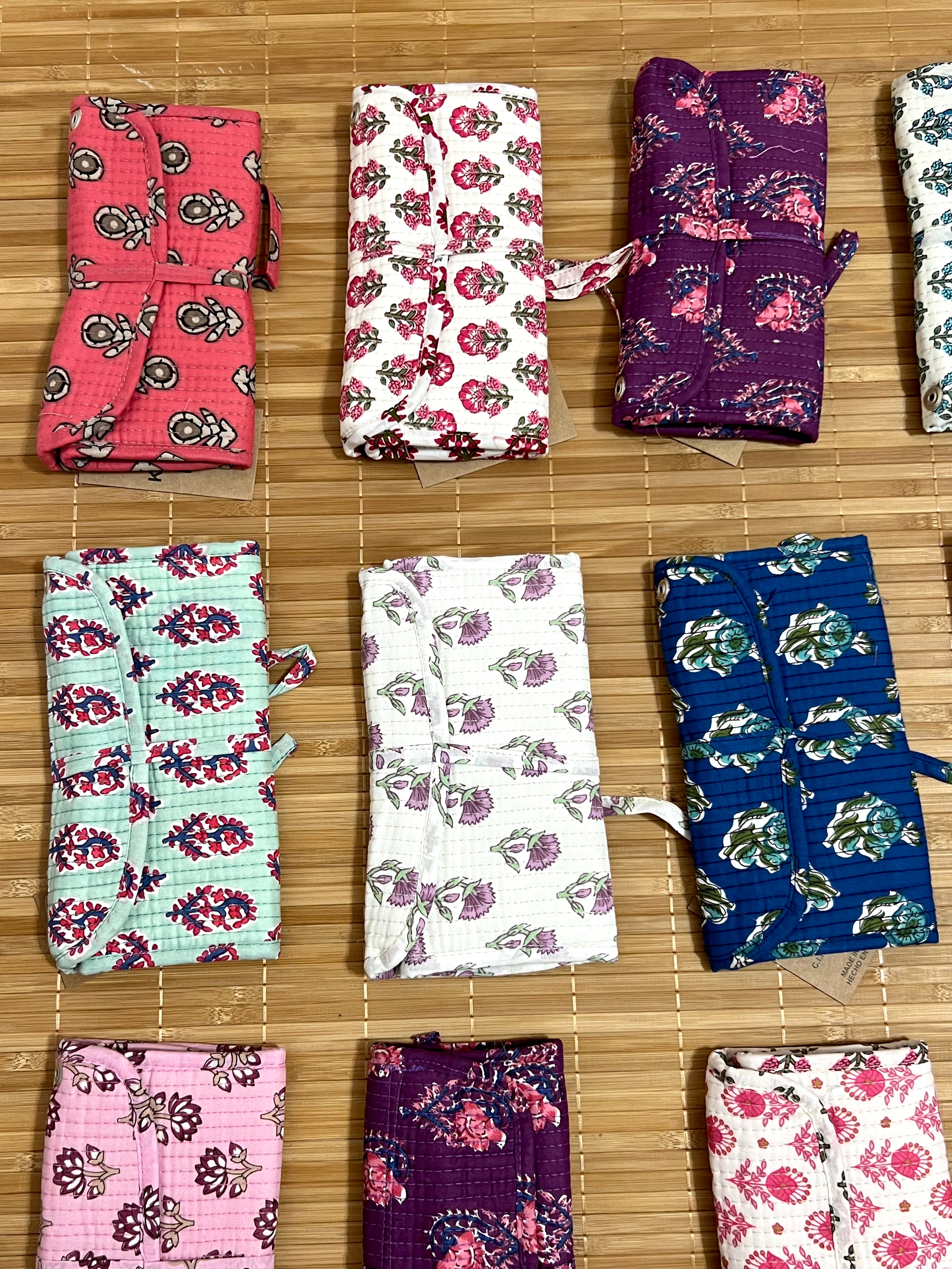 Joyero de algodón de viaje | Organizador de joyas con compartimentos