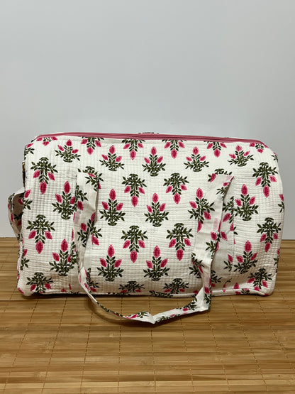 Bolso viaje de India de algodón hecho a mano | Bolso para usar como equipaje de mano o cabina