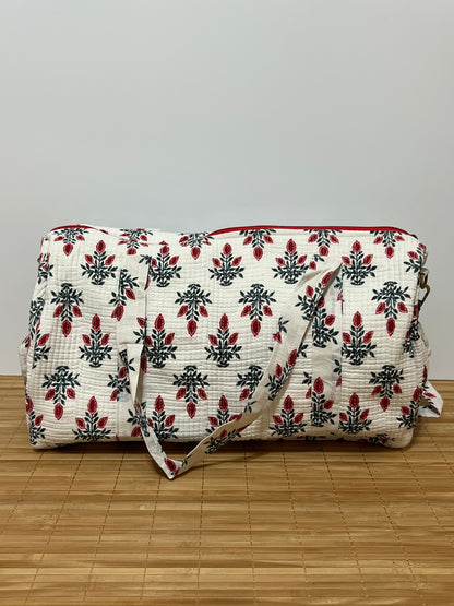 Bolso viaje de India de algodón hecho a mano | Bolso para usar como equipaje de mano o cabina
