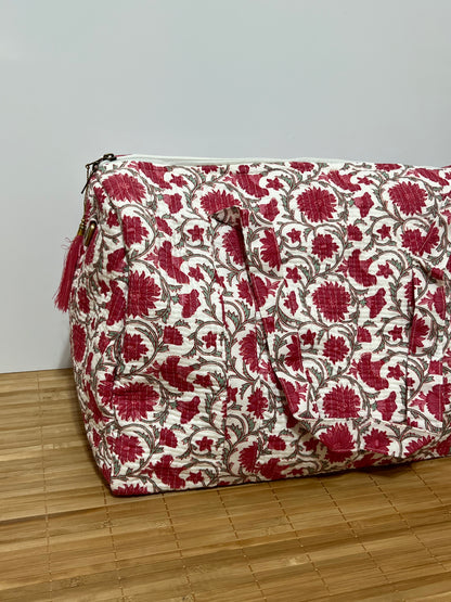 Bolso viaje de India de algodón hecho a mano | Bolso para usar como equipaje de mano o cabina