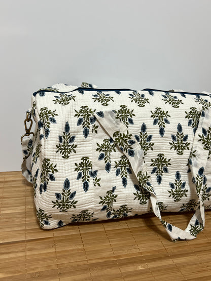 Bolso viaje de India de algodón hecho a mano | Bolso para usar como equipaje de mano o cabina