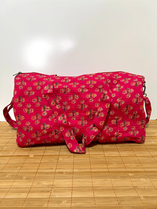 Bolso viaje de India de algodón hecho a mano | Bolso para usar como equipaje de mano o cabina 40x30x20 cm