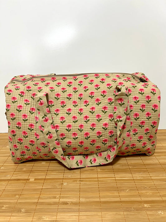 Bolso viaje de India de algodón hecho a mano | Bolso para usar como equipaje de mano o cabina 40x30x20 cm