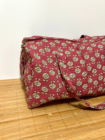 Bolso viaje de India de algodón hecho a mano | Bolso para usar como equipaje de mano o cabina 40x30x20 cm