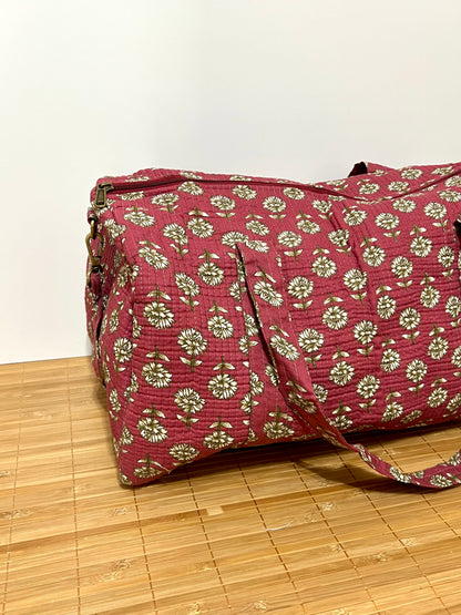 Bolso viaje de India de algodón hecho a mano | Bolso para usar como equipaje de mano o cabina 40x30x20 cm