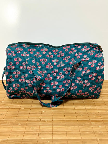 Bolso viaje de India de algodón hecho a mano | Bolso para usar como equipaje de mano o cabina 40x30x20 cm