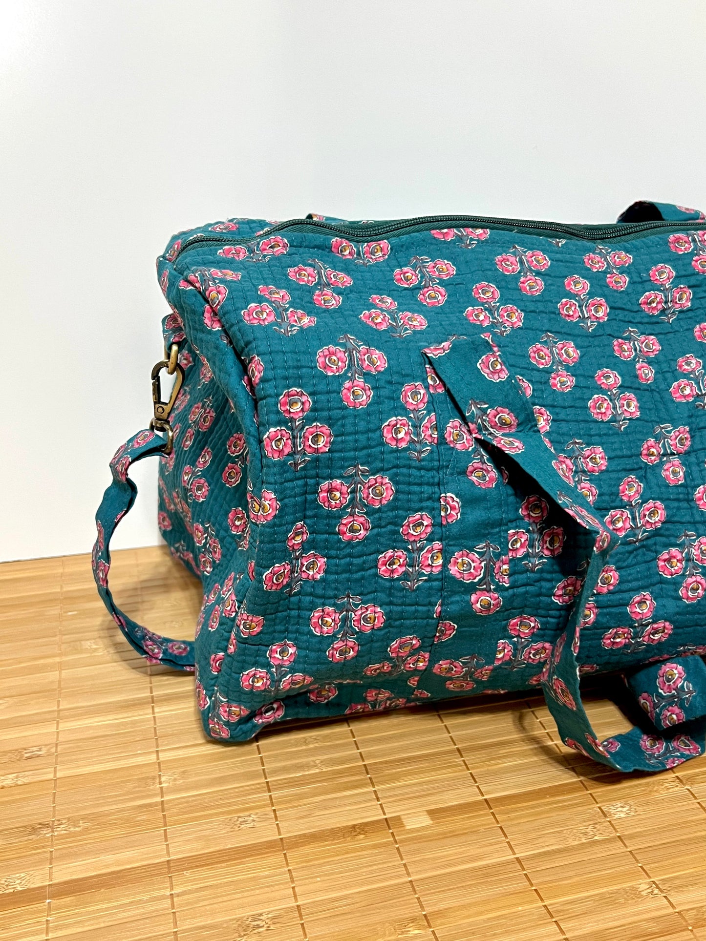 Bolso viaje de India de algodón hecho a mano | Bolso para usar como equipaje de mano o cabina 40x30x20 cm