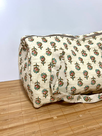 Bolso viaje de India de algodón hecho a mano | Bolso para usar como equipaje de mano o cabina 40x30x20 cm