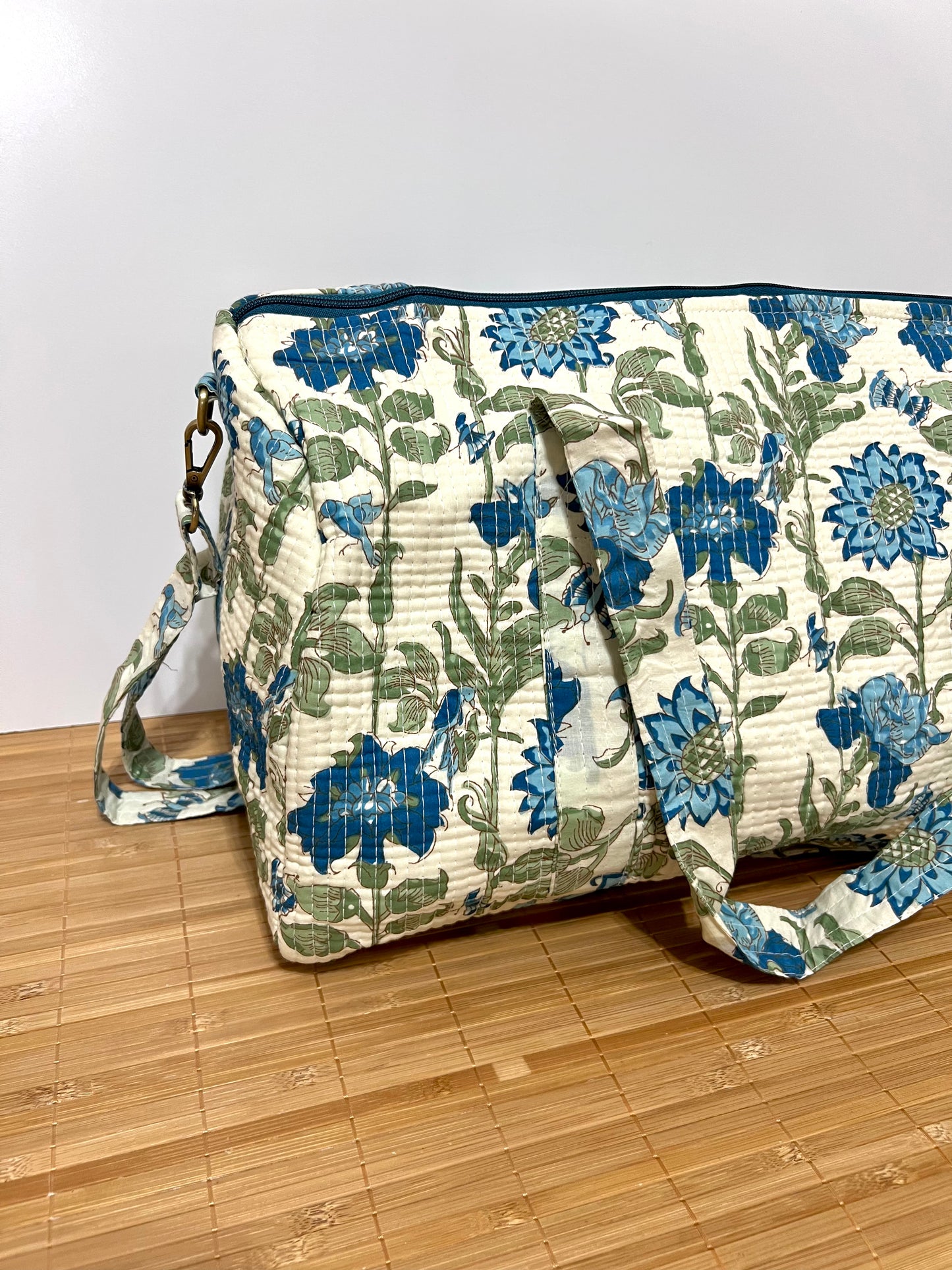 Bolso viaje de India de algodón hecho a mano | Bolso para usar como equipaje de mano o cabina 40x30x20 cm