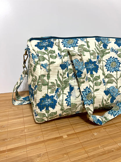 Bolso viaje de India de algodón hecho a mano | Bolso para usar como equipaje de mano o cabina 40x30x20 cm