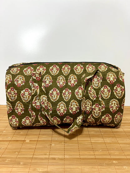 Bolso viaje de India de algodón hecho a mano | Bolso para usar como equipaje de mano o cabina 40x30x20 cm