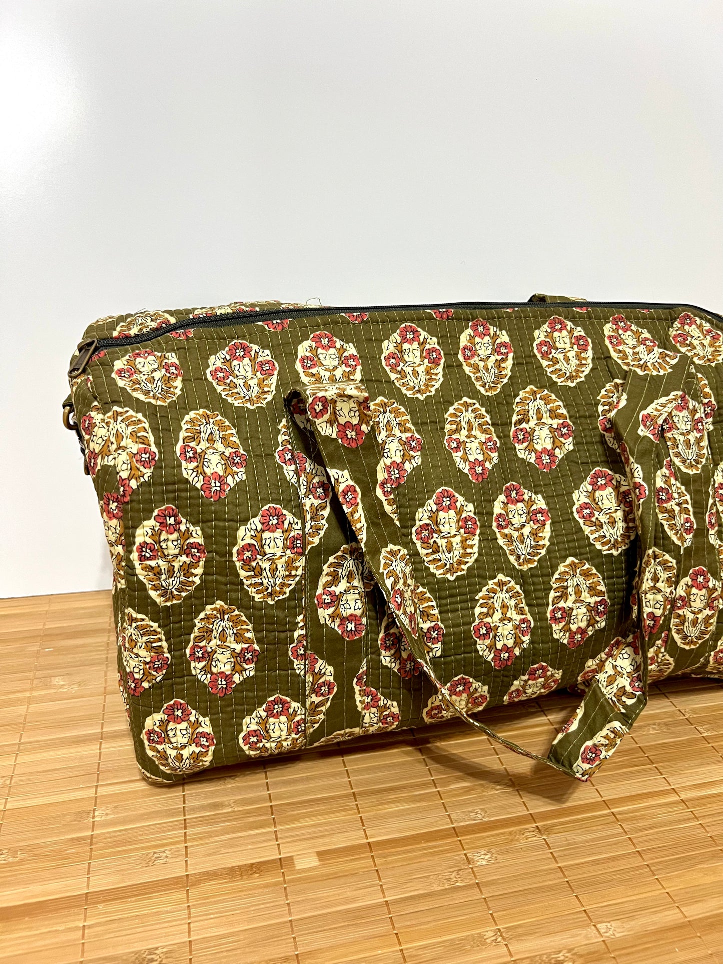 Bolso viaje de India de algodón hecho a mano | Bolso para usar como equipaje de mano o cabina 40x30x20 cm