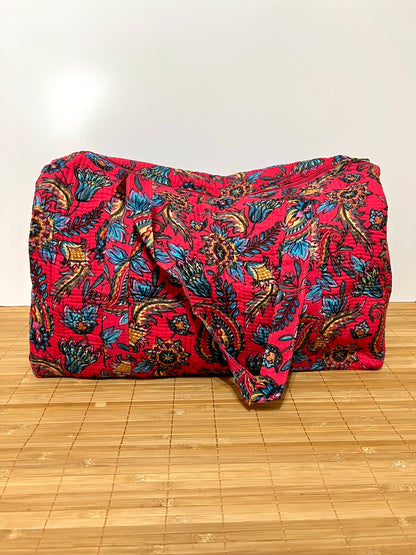 Bolso viaje de India de algodón hecho a mano | Bolso para usar como equipaje de mano o cabina 40x30x20 cm