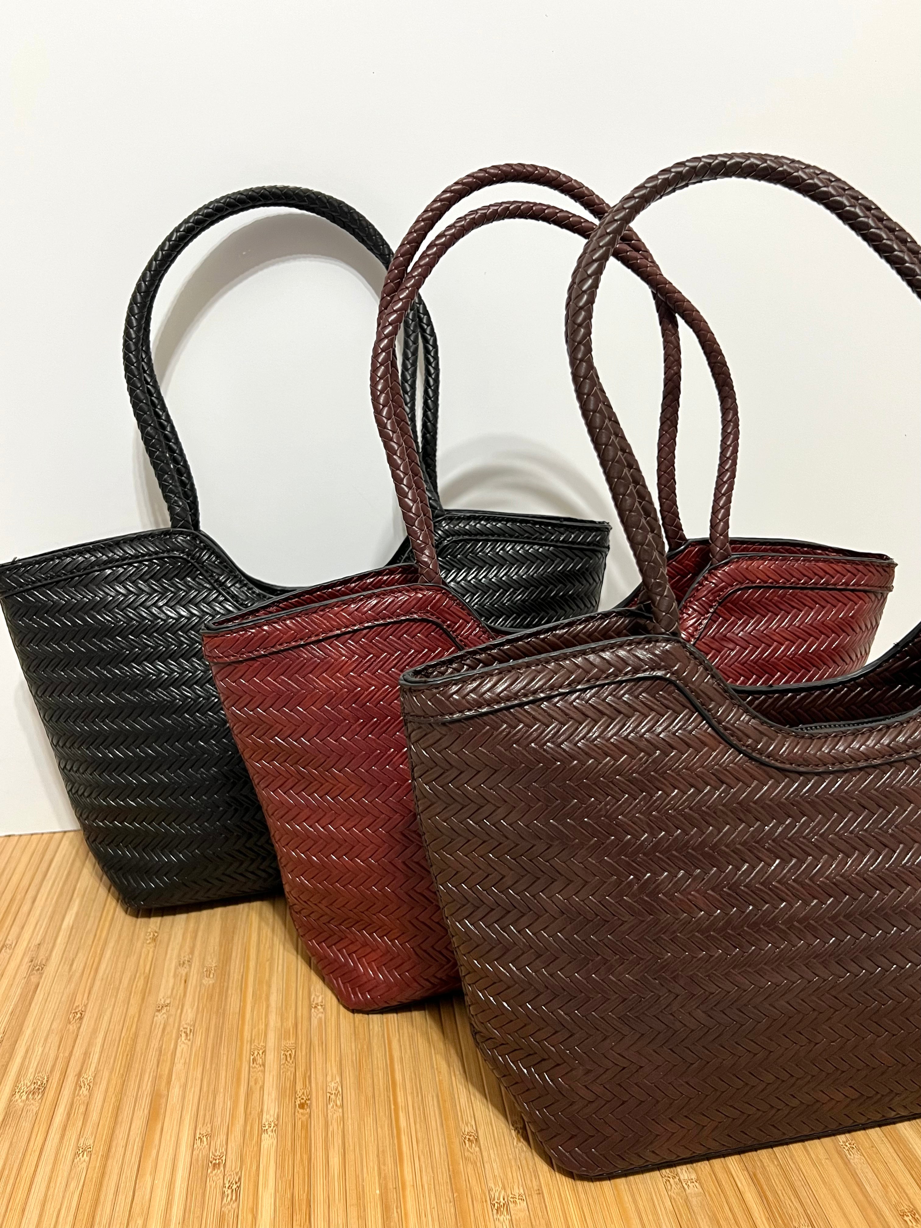 Bolso Capazo Trenzado de hombro con Cremallera | Medidas 33x20x10 cm o 40x24x10 cm