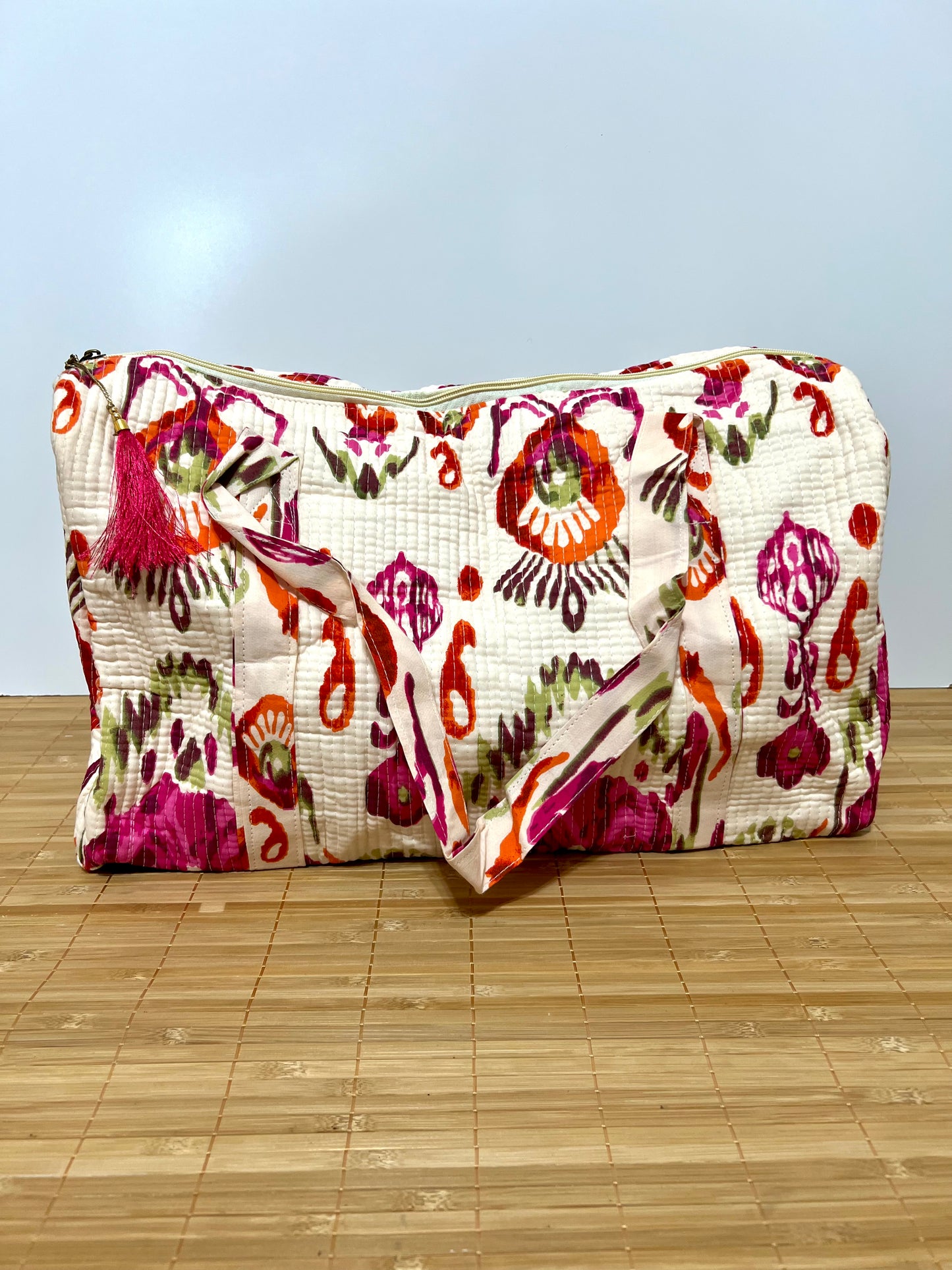 Bolso viaje de India de algodón hecho a mano | Bolso para usar como equipaje de mano o cabina 40x30x20 cm