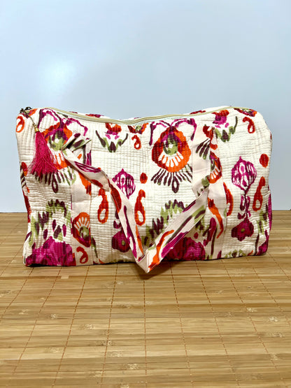 Bolso viaje de India de algodón hecho a mano | Bolso para usar como equipaje de mano o cabina 40x30x20 cm