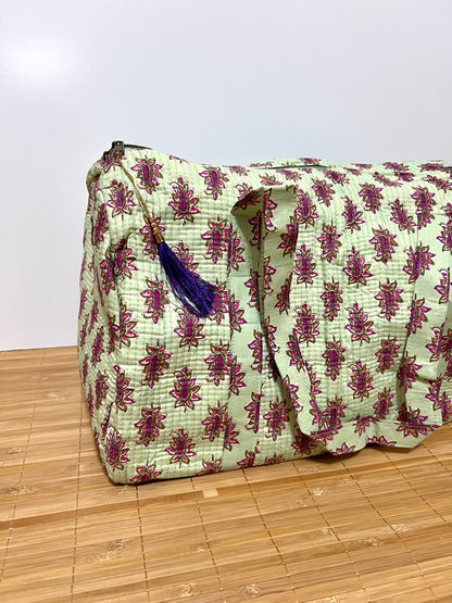 Bolso viaje de India de algodón hecho a mano | Bolso para usar como equipaje de mano o cabina 40x30x20 cm