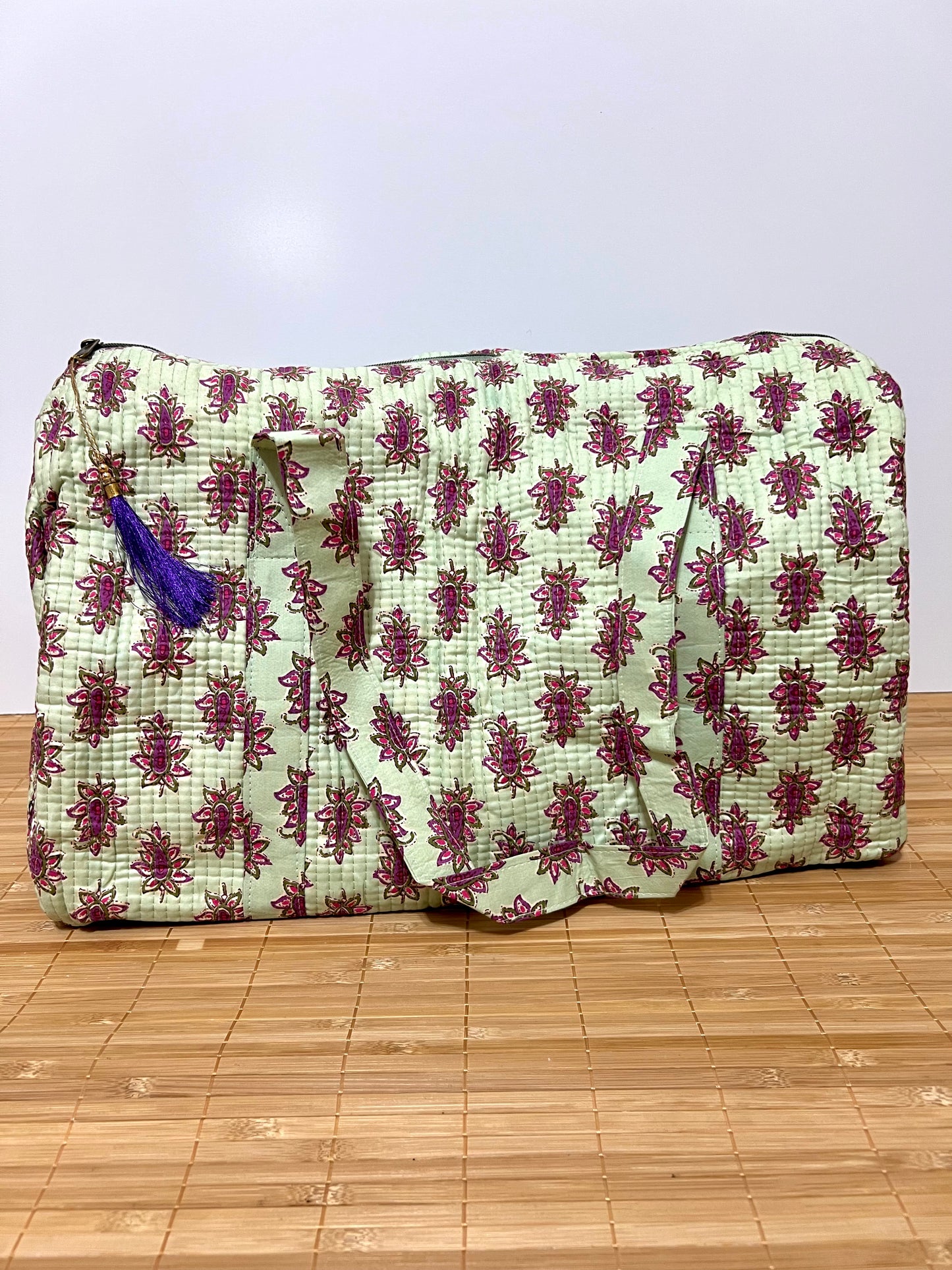 Bolso viaje de India de algodón hecho a mano | Bolso para usar como equipaje de mano o cabina 40x30x20 cm