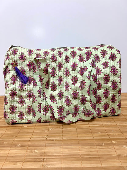 Bolso viaje de India de algodón hecho a mano | Bolso para usar como equipaje de mano o cabina 40x30x20 cm