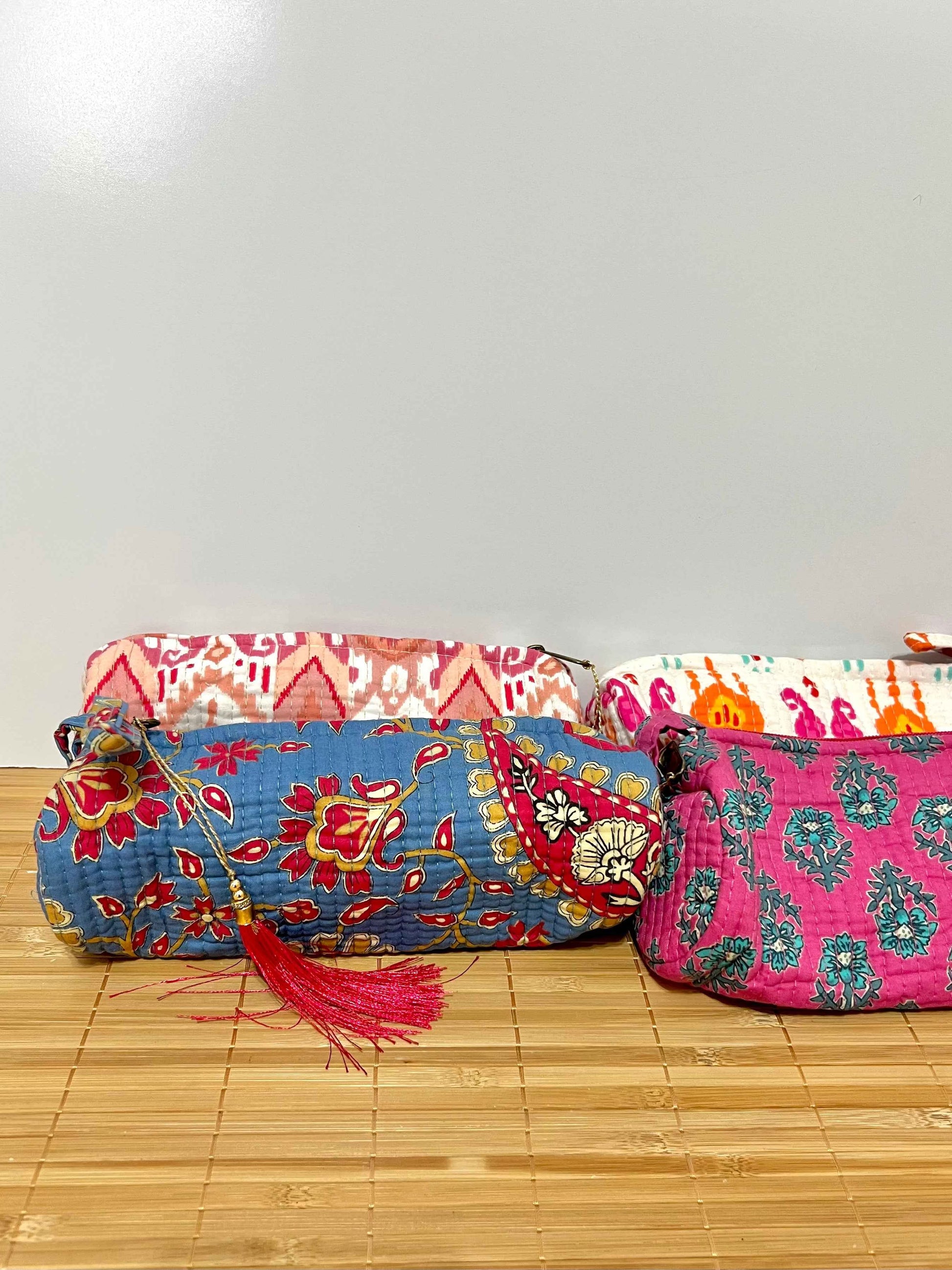 Estuche estampado de algodón pequeño - Estuche escolar o neceser para maquillaje