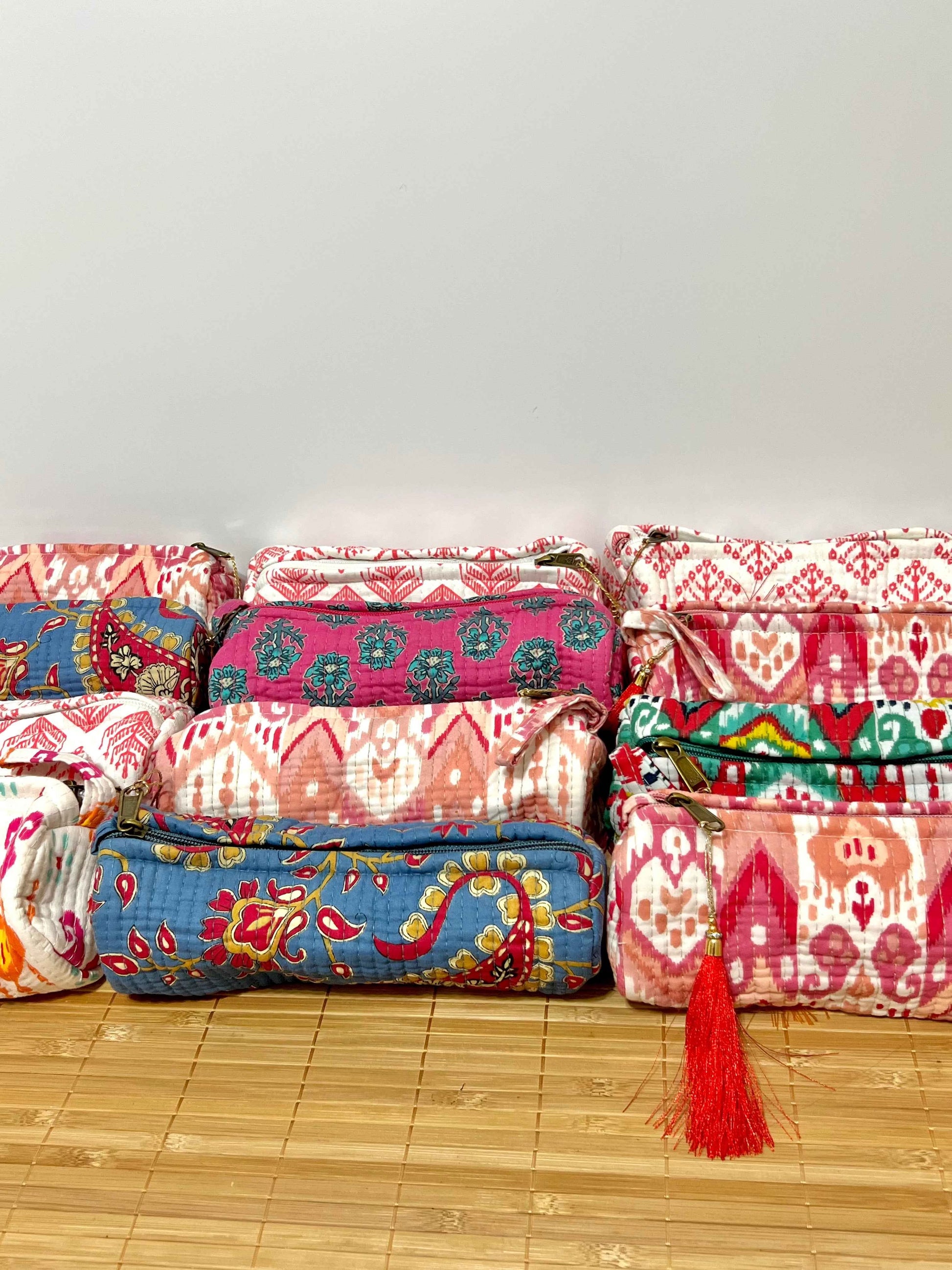 Estuche estampado de algodón pequeño - Estuche escolar o neceser para maquillaje