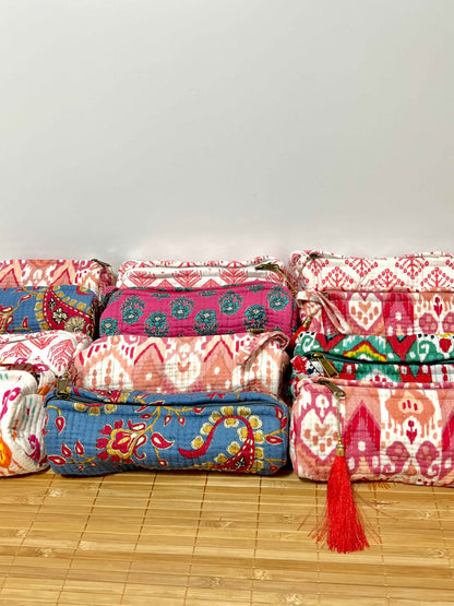 Estuche estampado de algodón pequeño - Estuche escolar o neceser para maquillaje