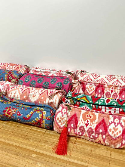 Estuche estampado de algodón pequeño - Estuche escolar o neceser para maquillaje