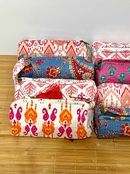 Estuche estampado de algodón pequeño - Estuche escolar o neceser para maquillaje