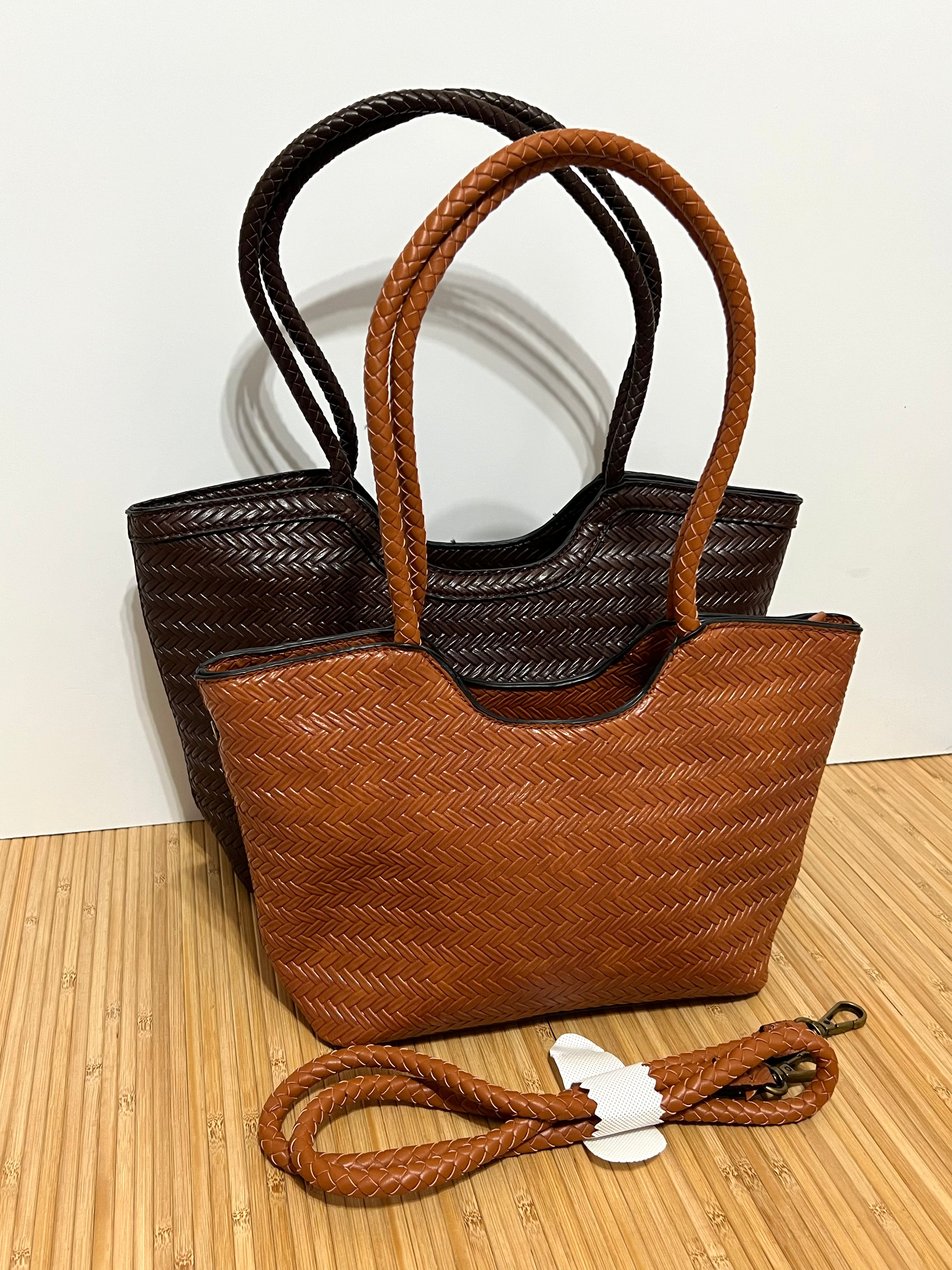 Bolso Capazo Trenzado de hombro con Cremallera | Medidas 33x20x10 cm o 40x24x10 cm