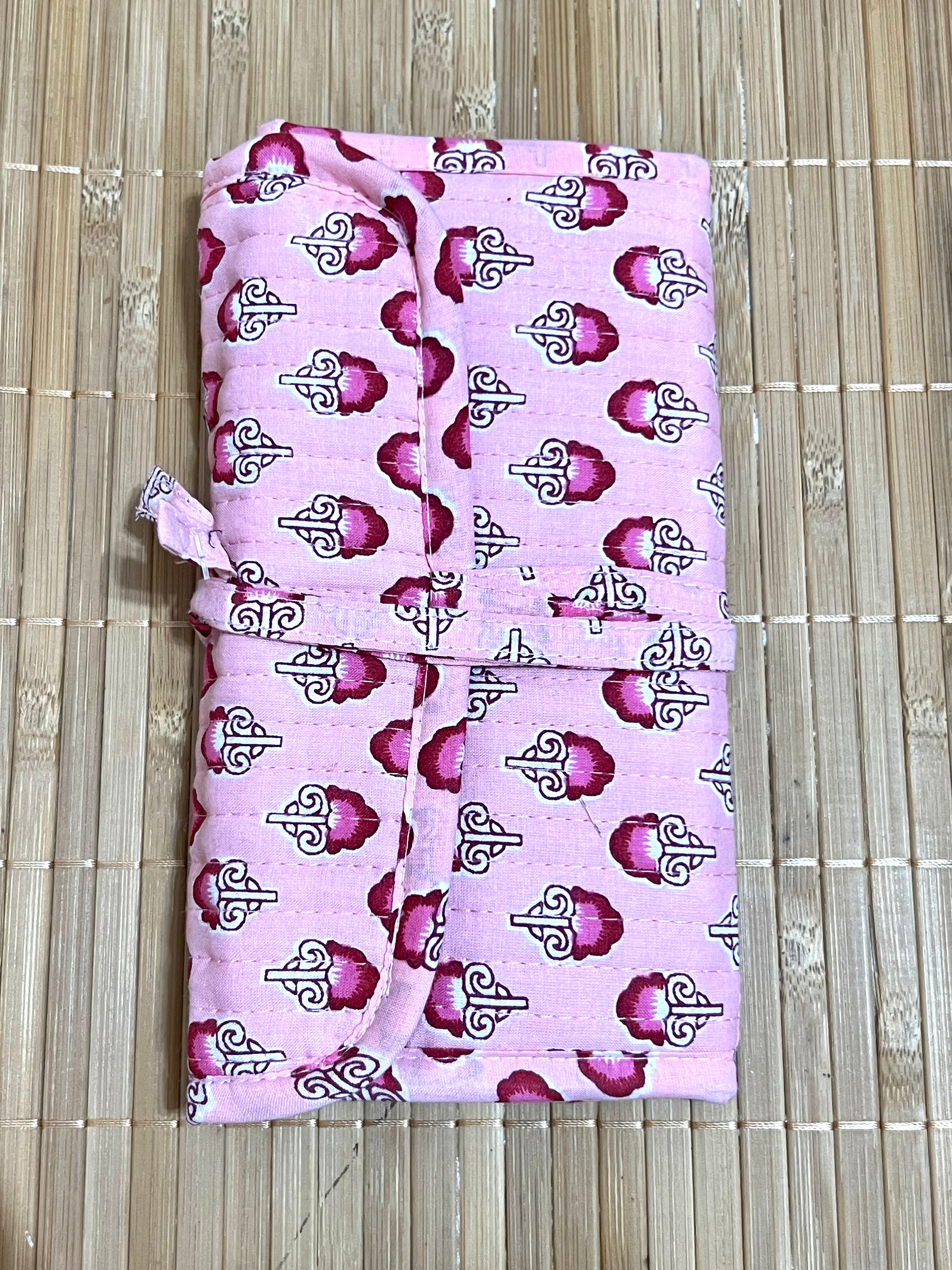 Joyero de algodón de viaje | Organizador de joyas con compartimentos