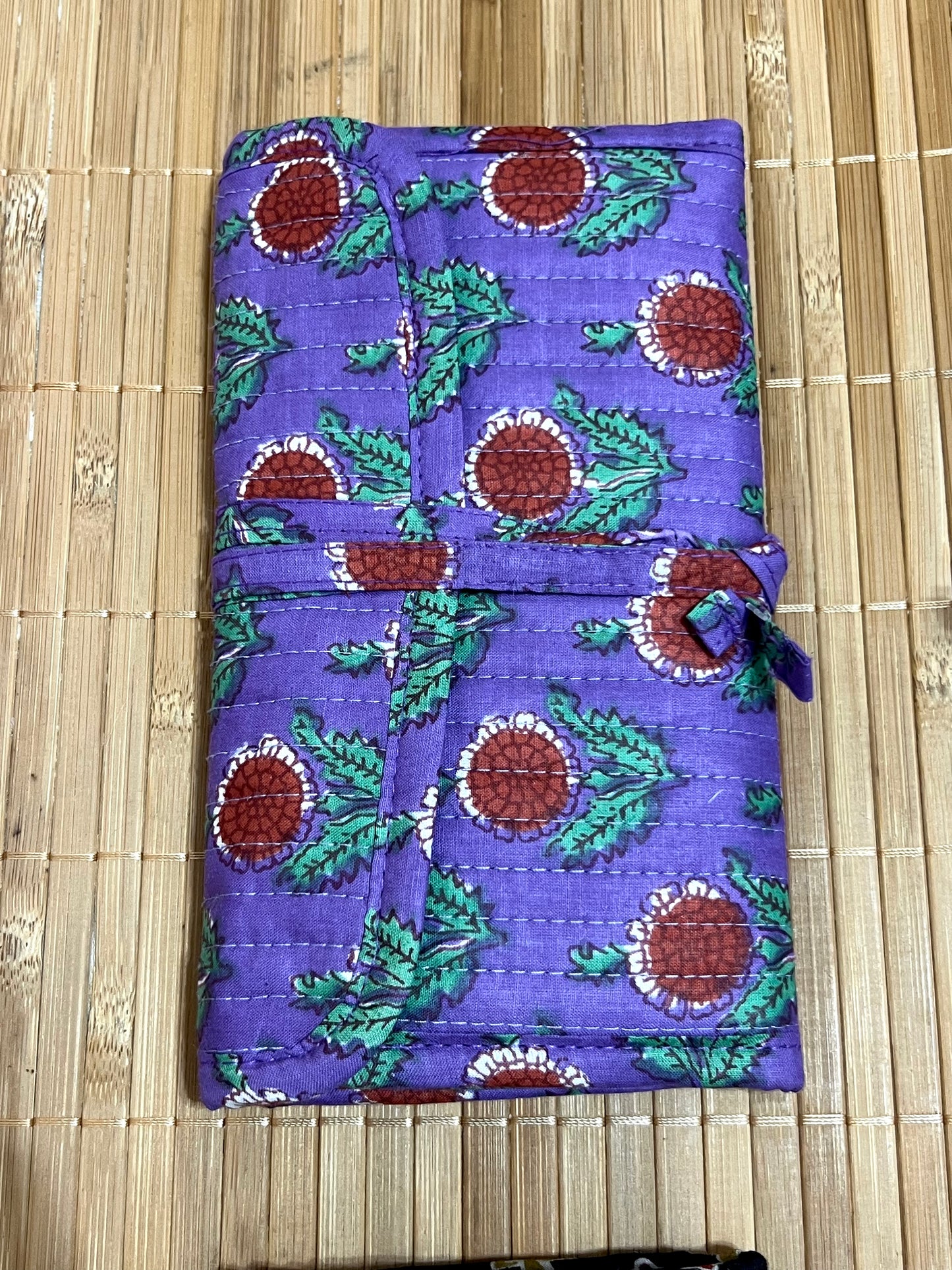 Joyero de algodón de viaje | Organizador de joyas con compartimentos