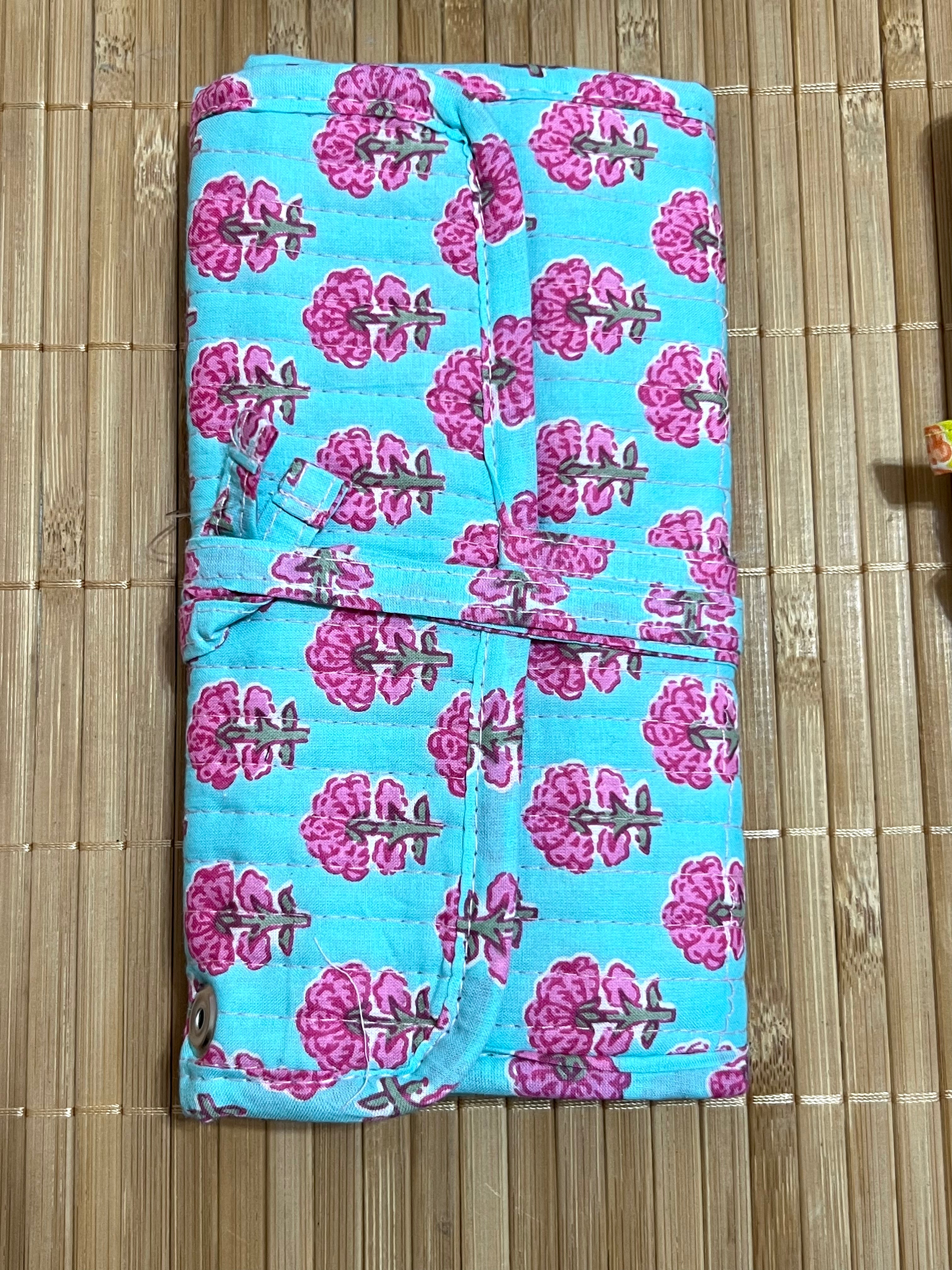 Joyero de algodón de viaje | Organizador de joyas con compartimentos