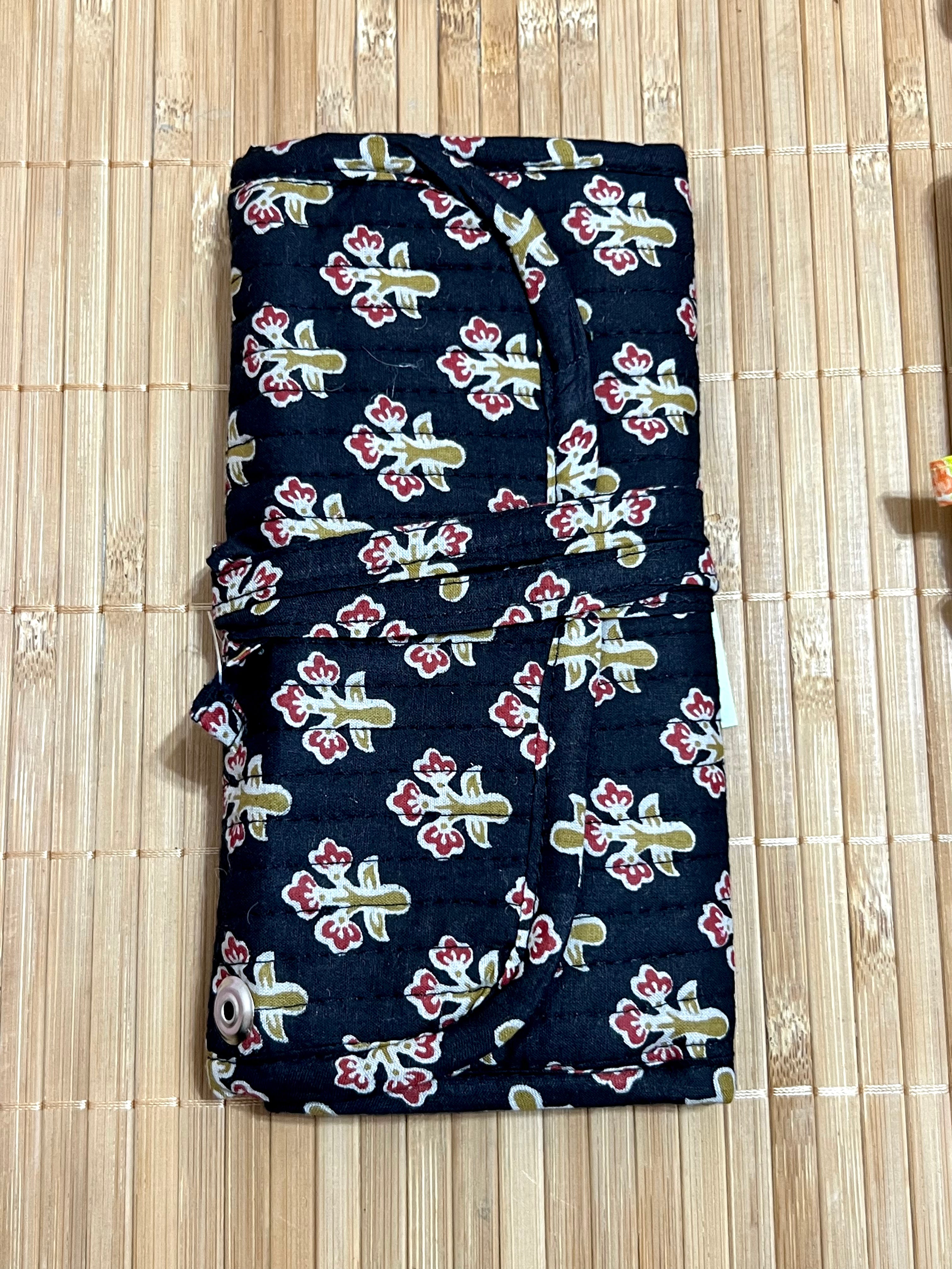 Joyero de algodón de viaje | Organizador de joyas con compartimentos