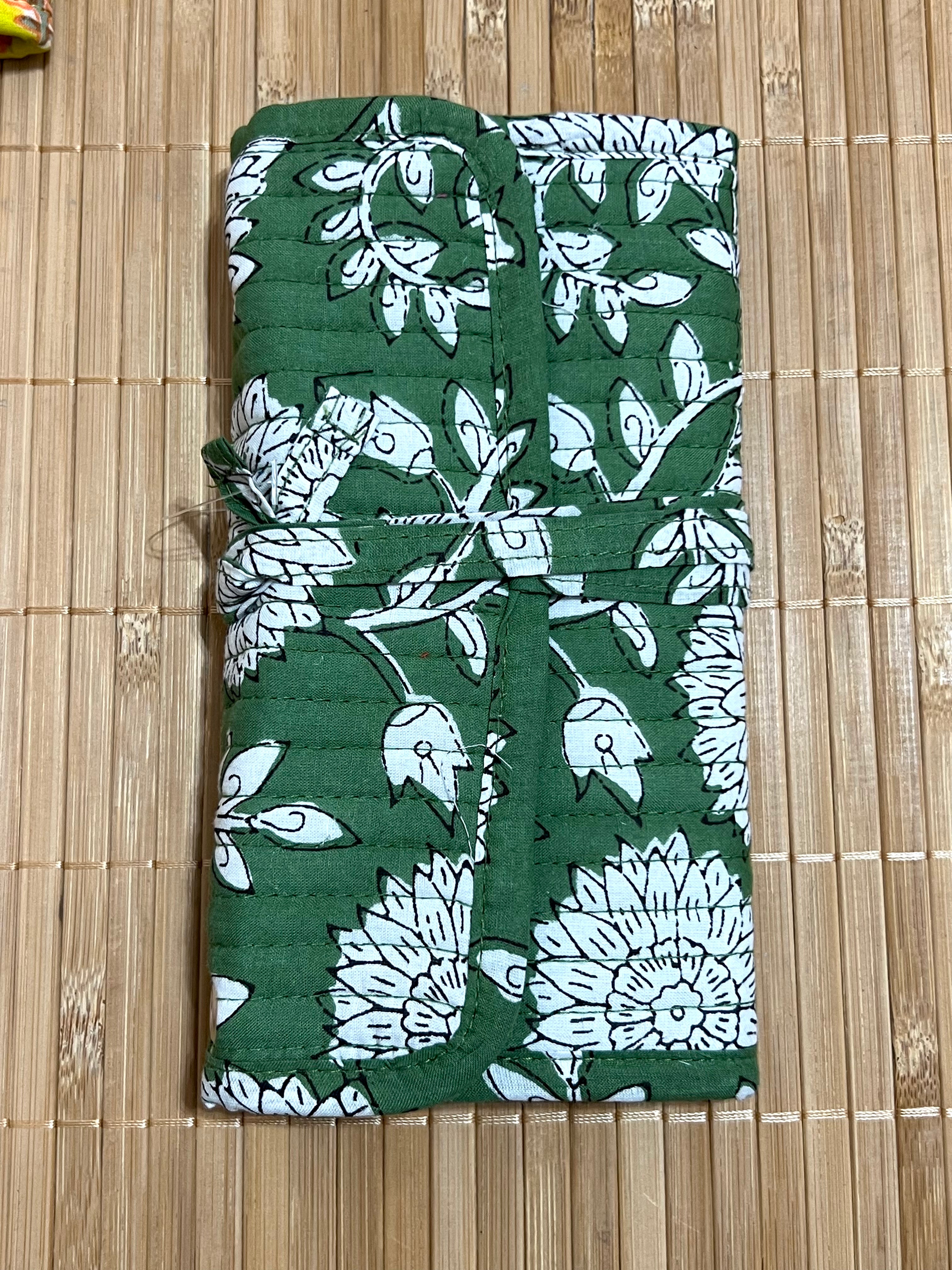 Joyero de algodón de viaje | Organizador de joyas con compartimentos