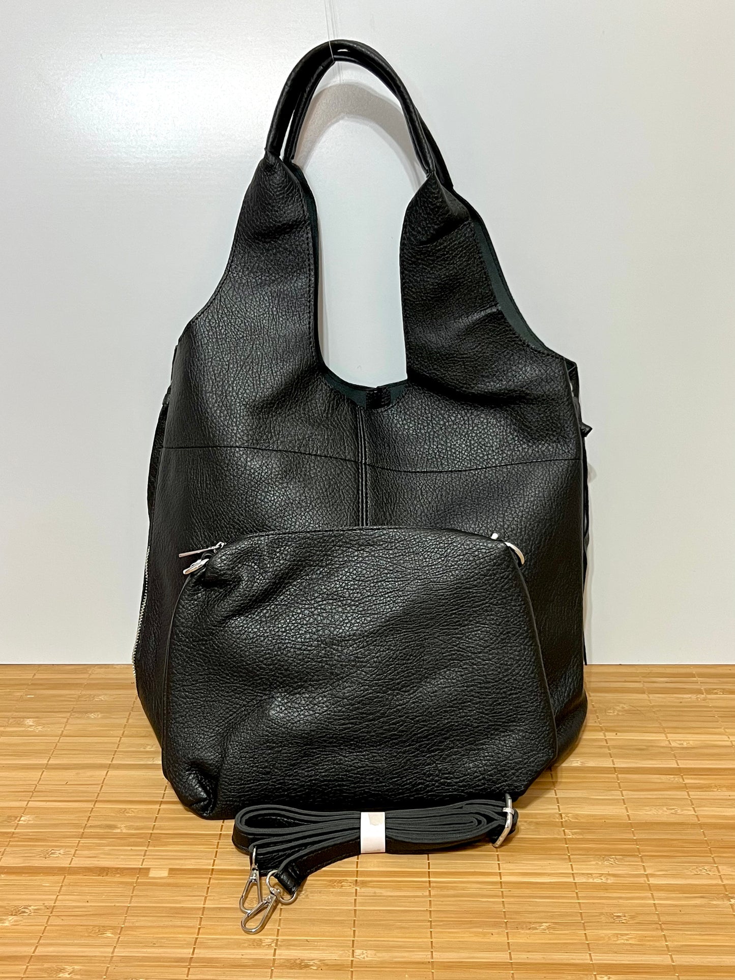 Bolso shopper grande de piel sintética - Bolso para la Universidad 2 en 1