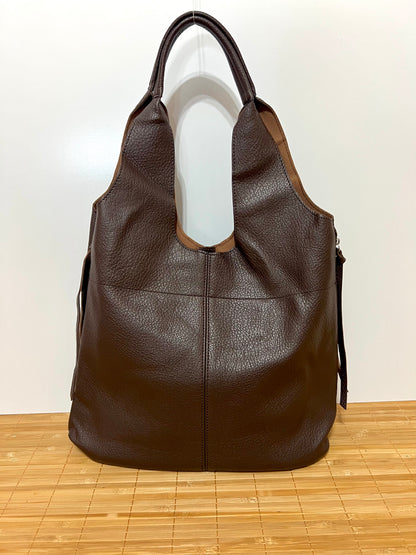 Bolso shopper grande de piel sintética - Bolso para la Universidad 2 en 1