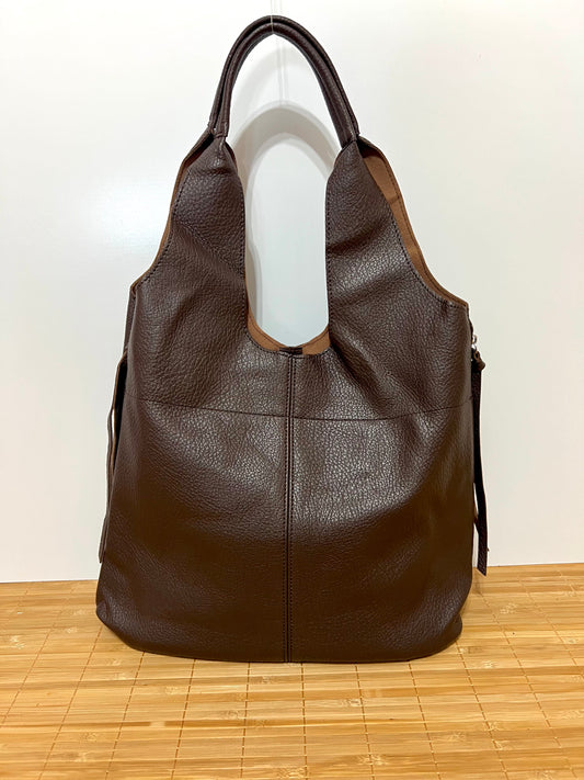 Bolso shopper grande de piel sintética - Bolso para la Universidad 2 en 1