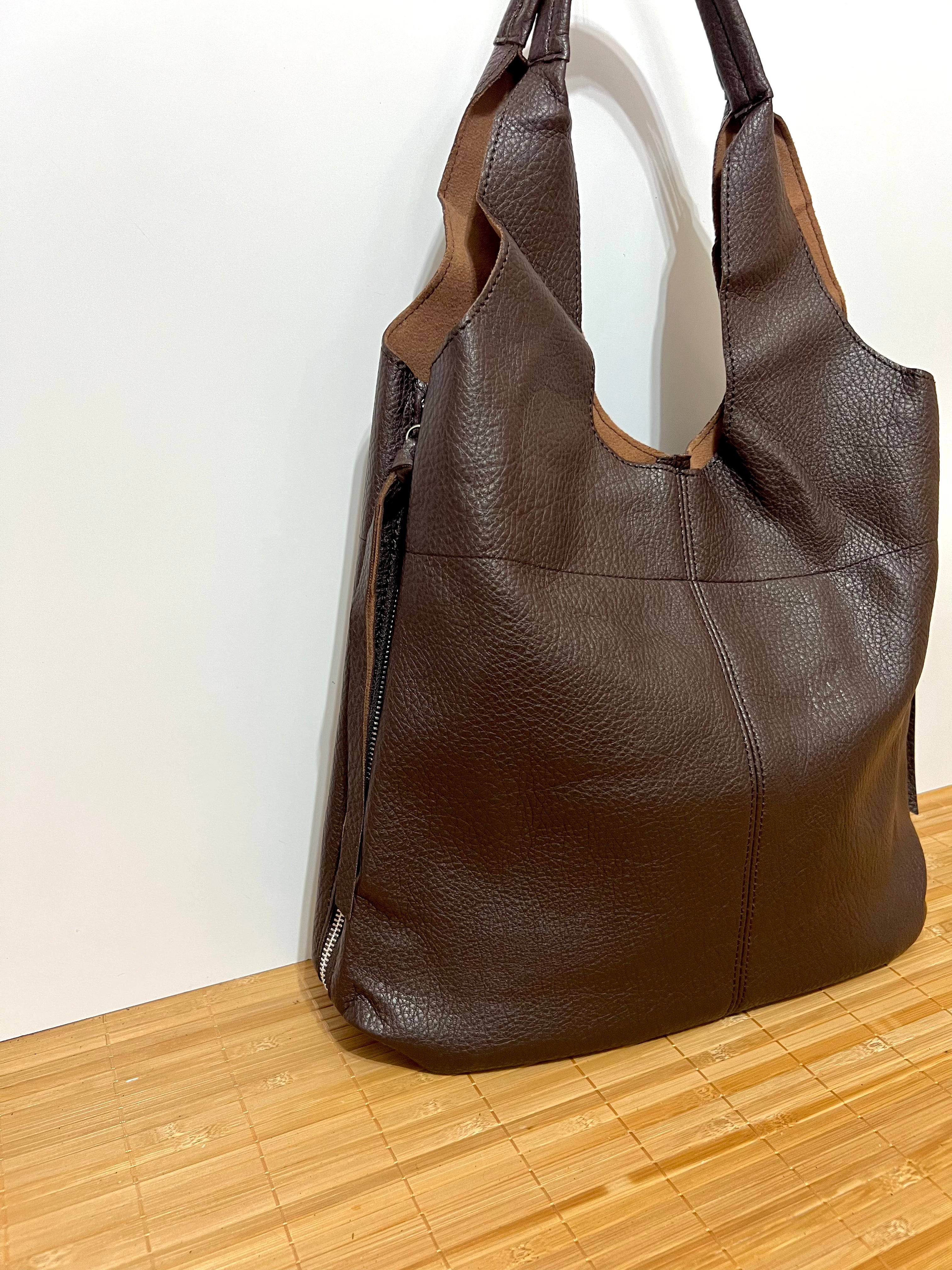 Bolso shopper grande de piel sintética - Bolso para la Universidad 2 en 1
