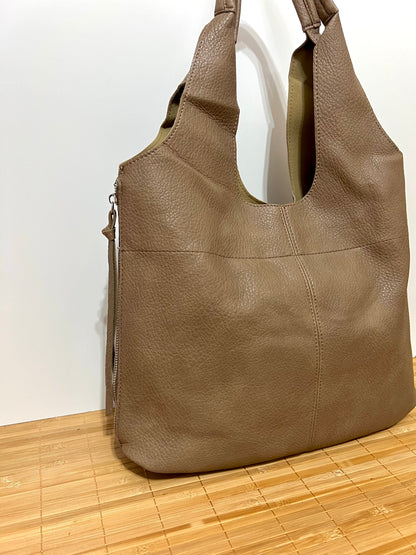 Bolso shopper grande de piel sintética - Bolso para la Universidad 2 en 1