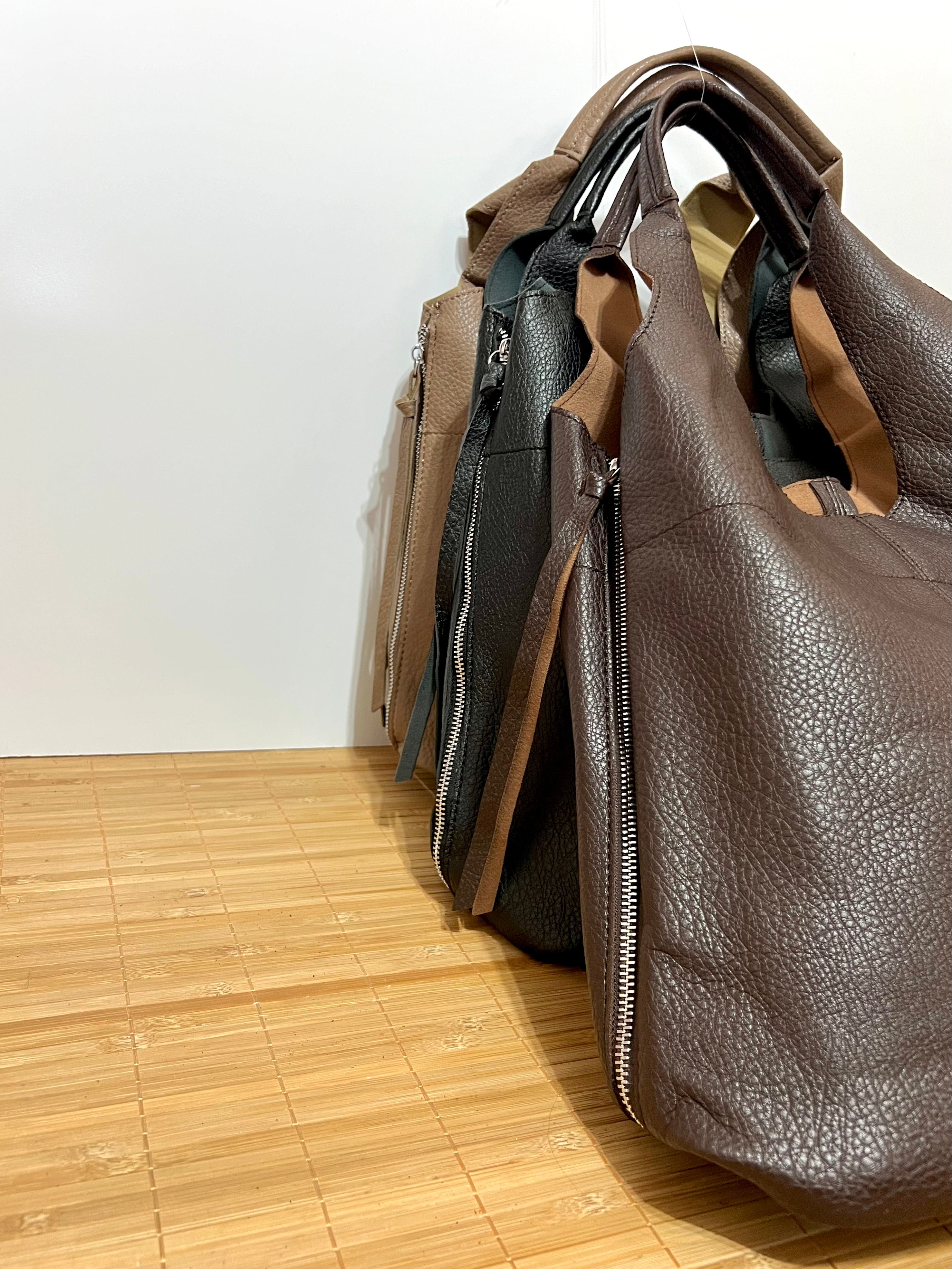 Bolso shopper grande de piel sintética - Bolso para la Universidad 2 en 1