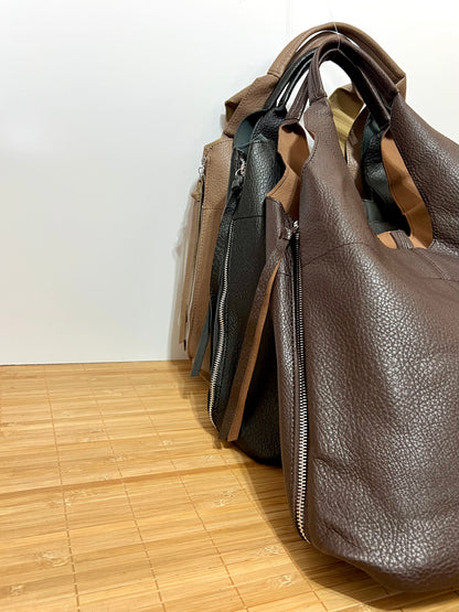 Bolso shopper grande de piel sintética - Bolso para la Universidad 2 en 1