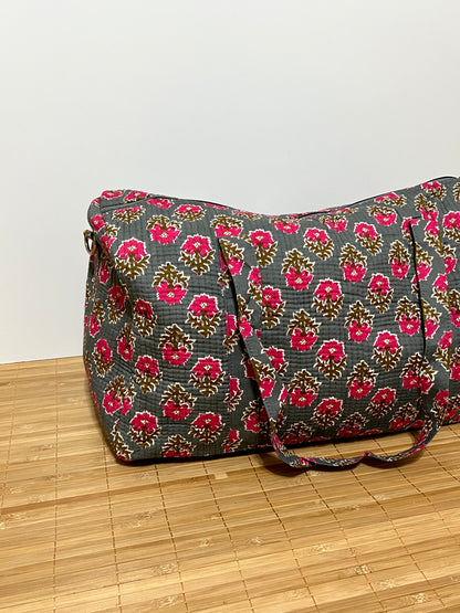 Bolso viaje de India de algodón hecho a mano | Bolso para usar como equipaje de mano o cabina 40x30x20 cm