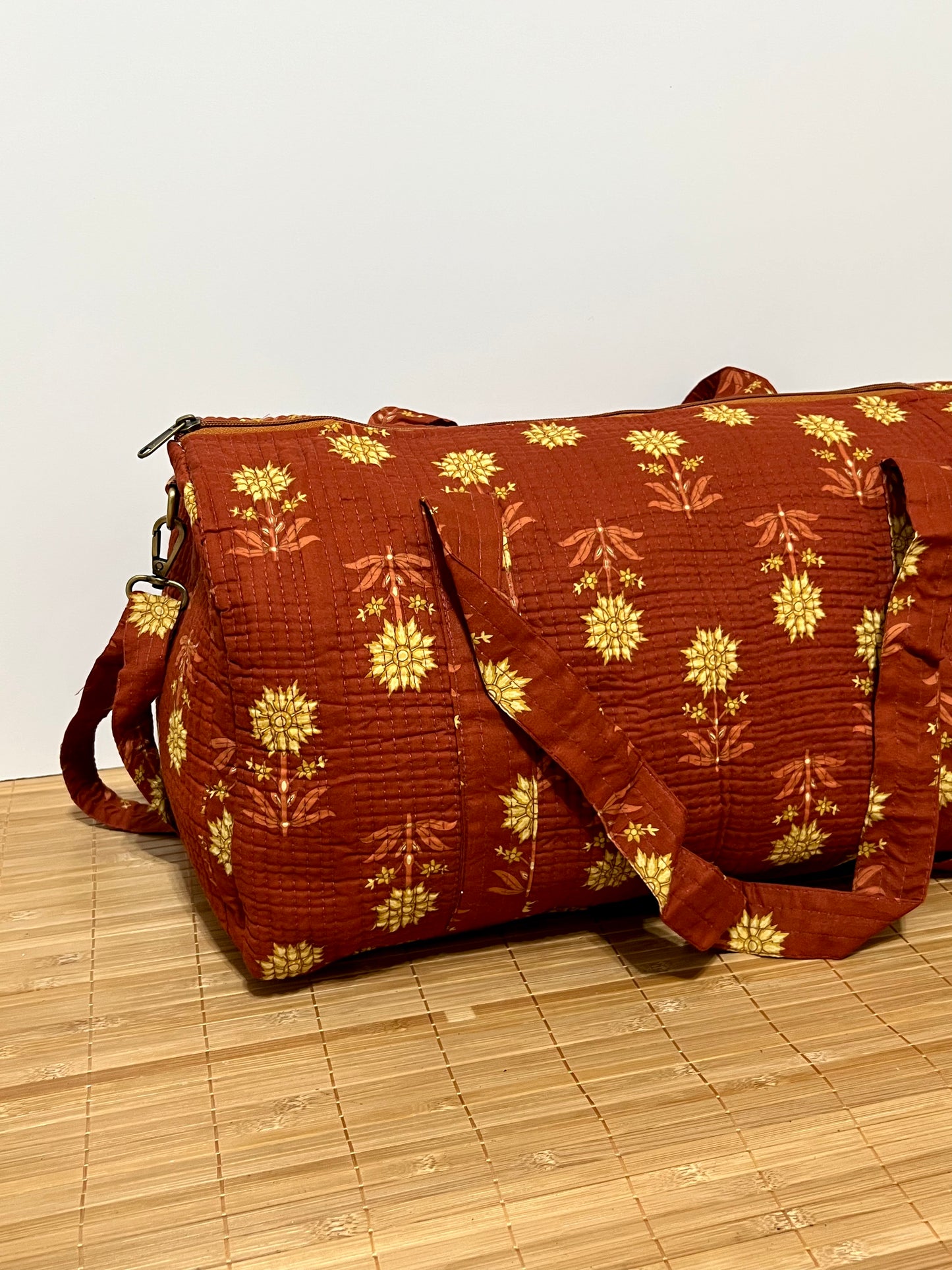 Bolso viaje de India de algodón hecho a mano | Bolso para usar como equipaje de mano o cabina 40x30x20 cm