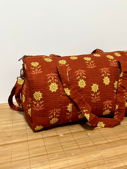 Bolso viaje de India de algodón hecho a mano | Bolso para usar como equipaje de mano o cabina 40x30x20 cm