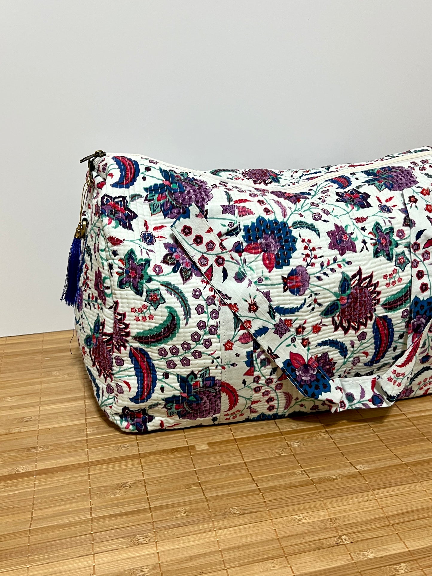 Bolso viaje de India de algodón hecho a mano | Bolso para usar como equipaje de mano o cabina 40x30x20 cm