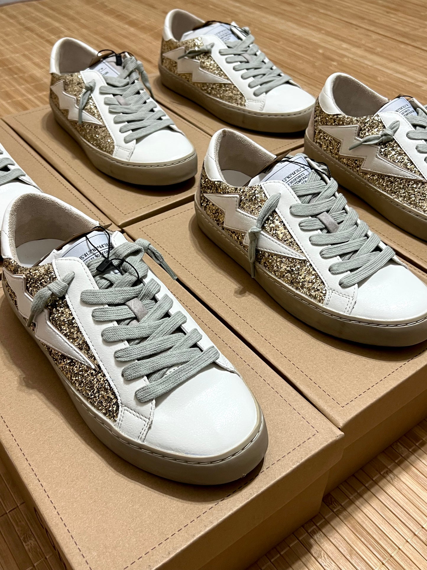 Zapatillas rayo con purpurina mujer – Tallas 35 a 41 | Tallan grandes, pedir una talla menos