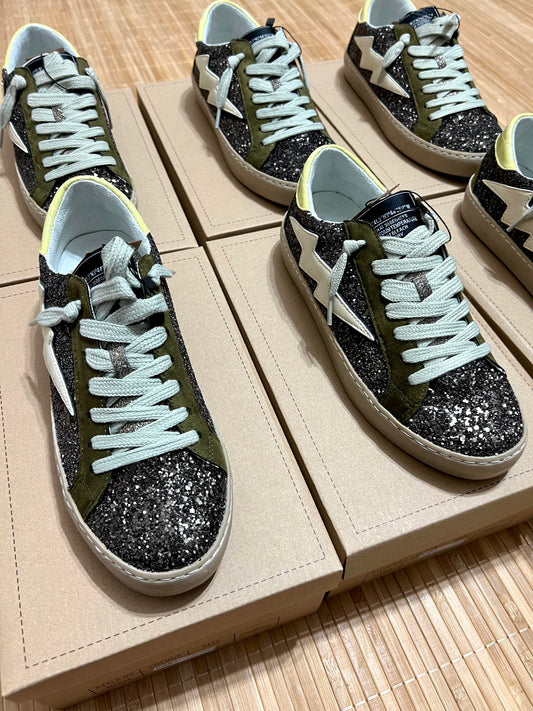 Zapatillas rayo con purpurina mujer – Tallas 35 a 41 | Tallan grandes, pedir una talla menos