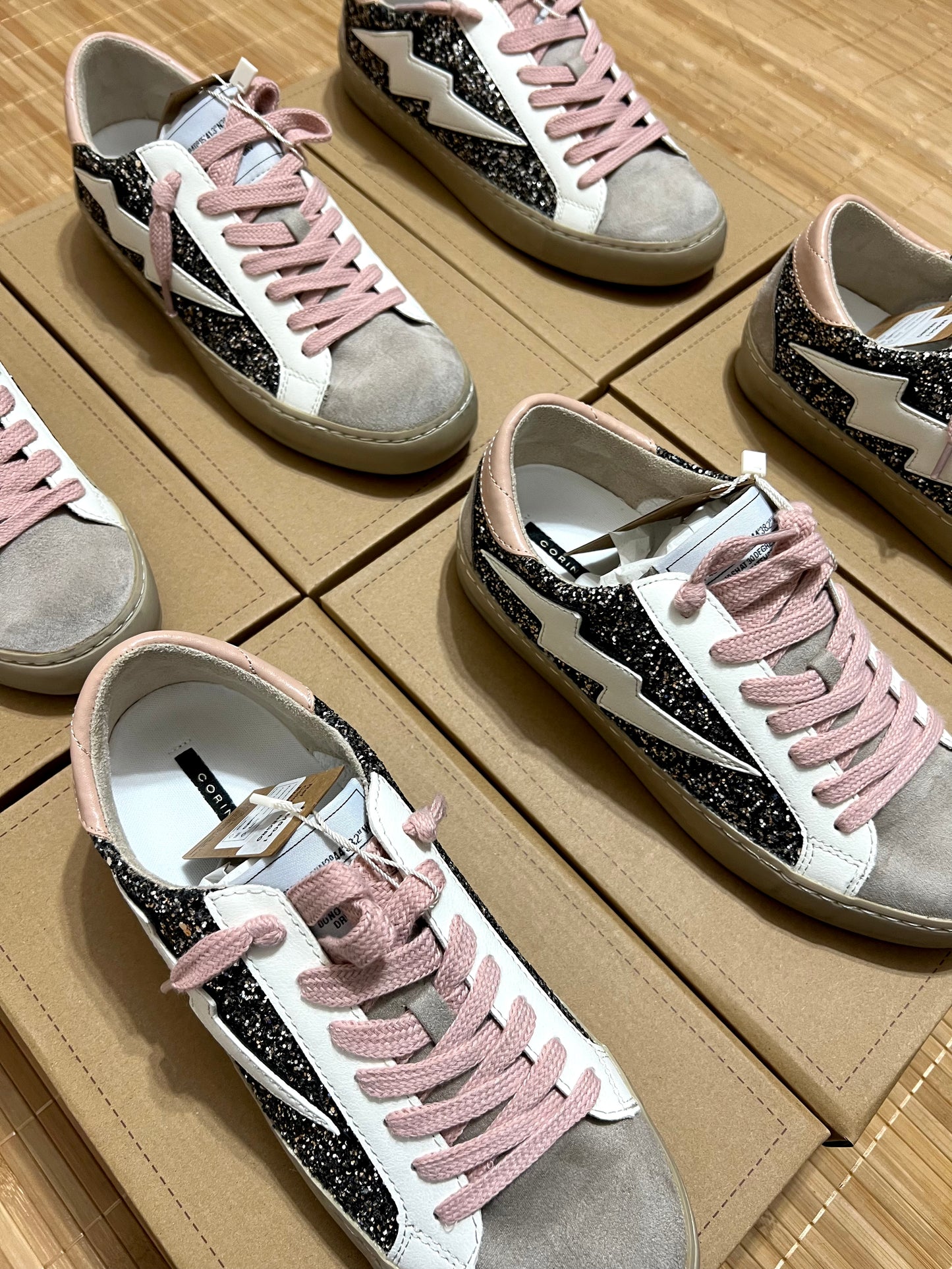 Zapatillas rayo con purpurina mujer – Tallas 35 a 41 | Tallan grandes, pedir una talla menos