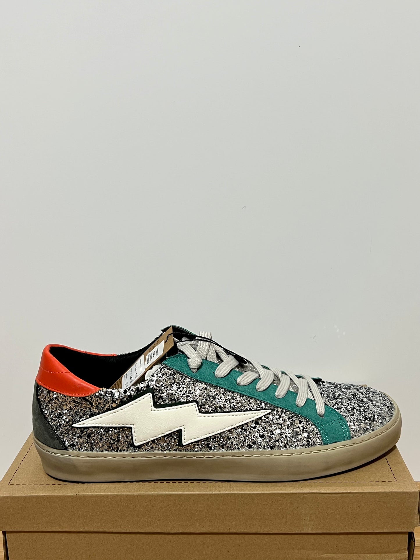 Zapatillas rayo con purpurina mujer – Tallas 35 a 41 | Tallan grandes, pedir una talla menos